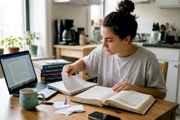 Student studying for accelerated degree at home